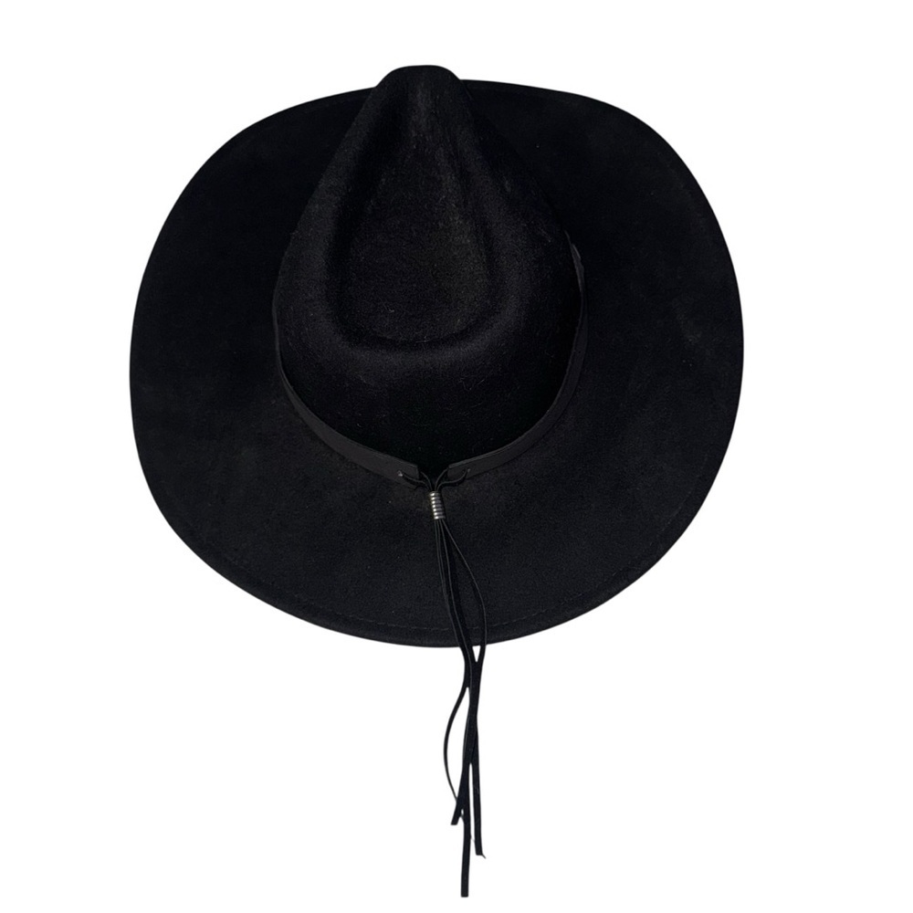 Black Wool Jacobson Cowboy boho Western Hat with Concho Band - Picture 2 of 5